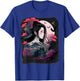 Japanese Samurai Girl Sakura Cherry Blossom Aesthetic Moon T-Shirt - T-Shirt | Royal