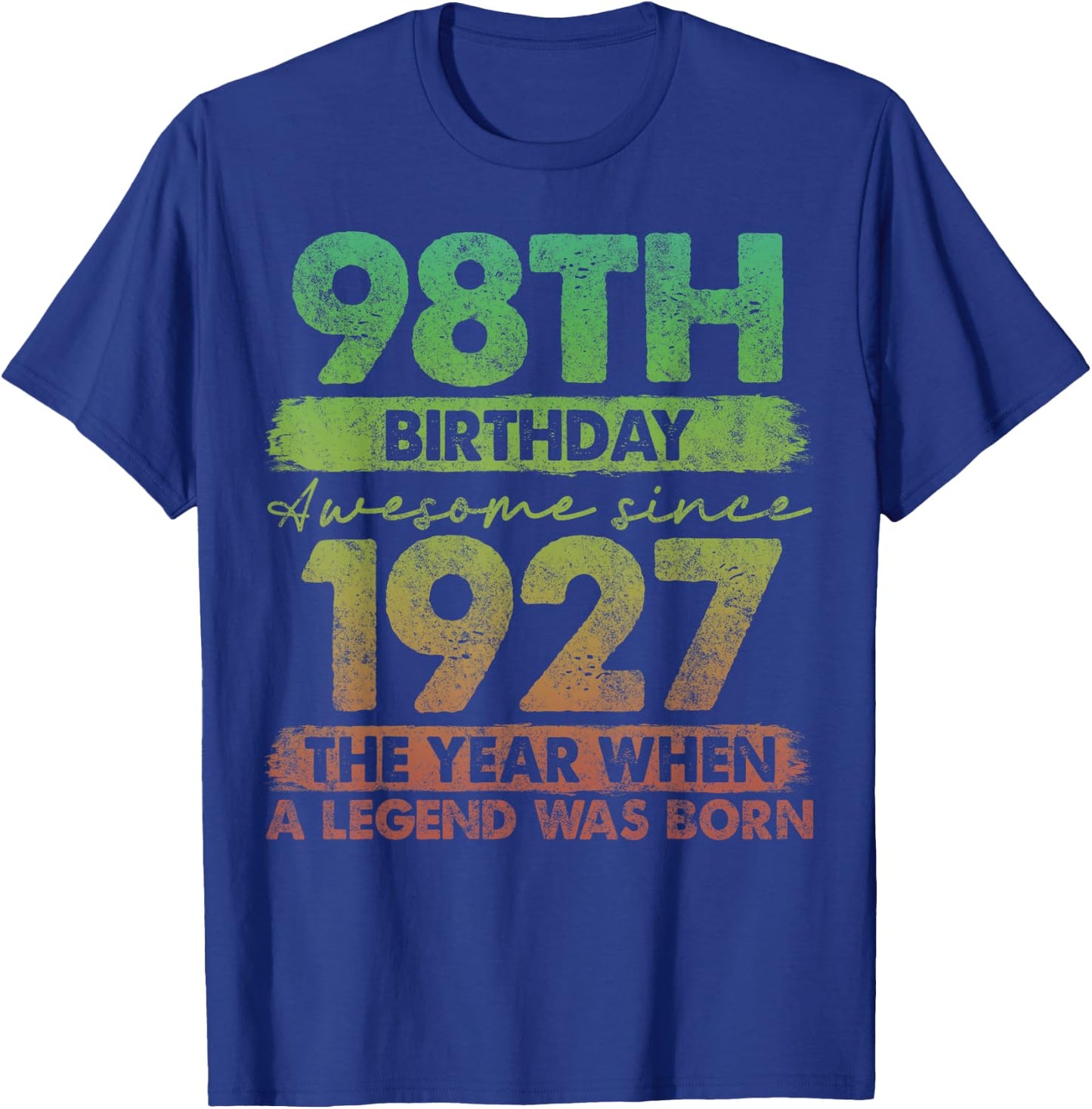 98 Year Old Gifts Vintage 1927 Limited Edition 98th Birthday T-Shirt - T-Shirt | Royal