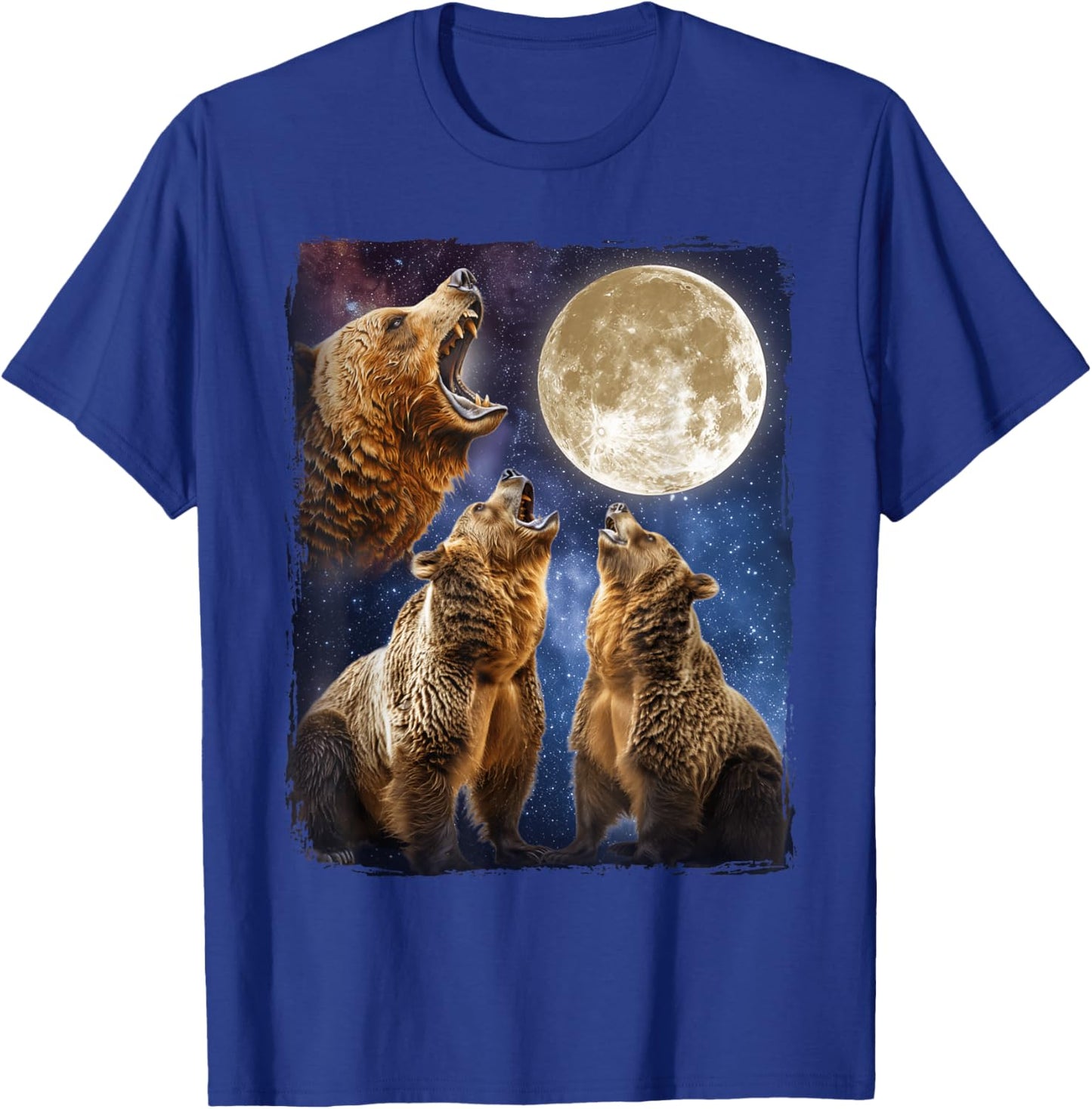 Bear Howling Moon T-Shirt - T-Shirt | Royal