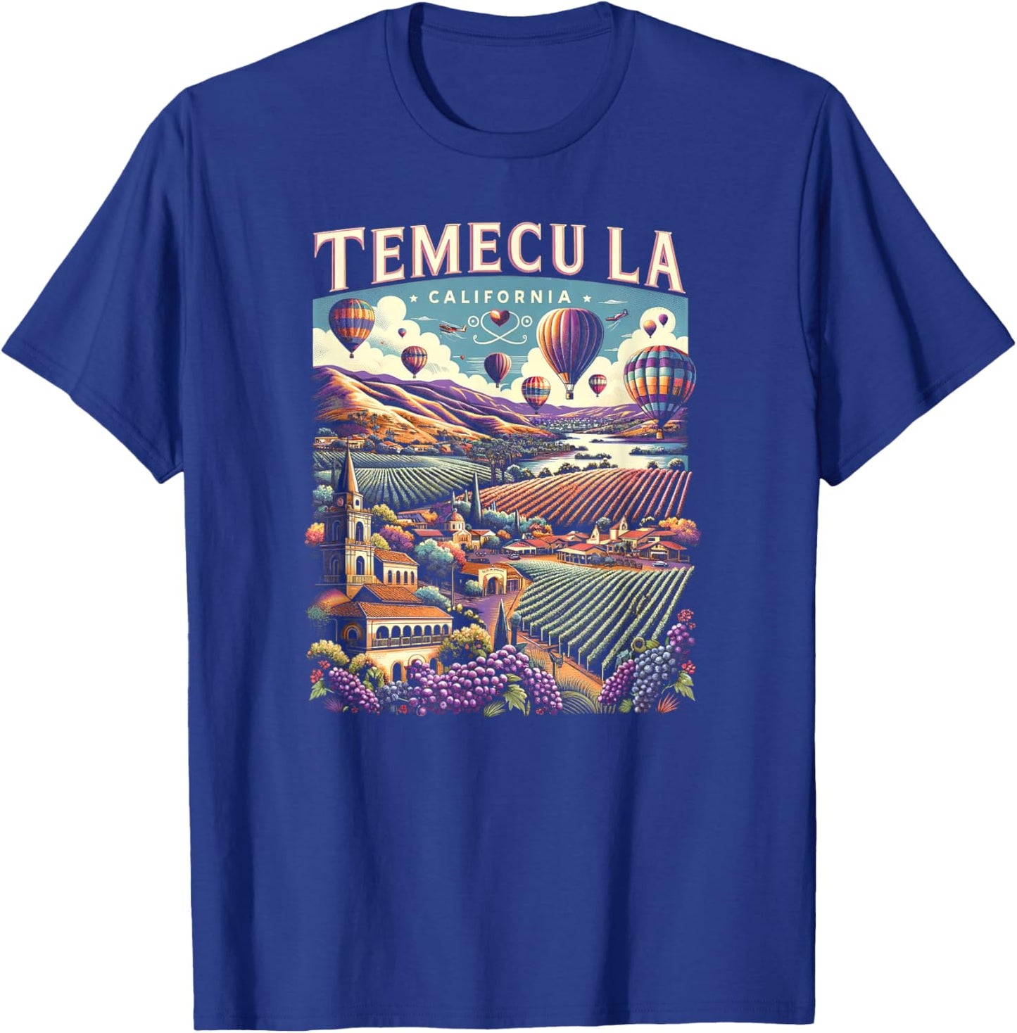 Temecula California Retro Sunset Vintage Inspired T-Shirt - T-Shirt | Royal