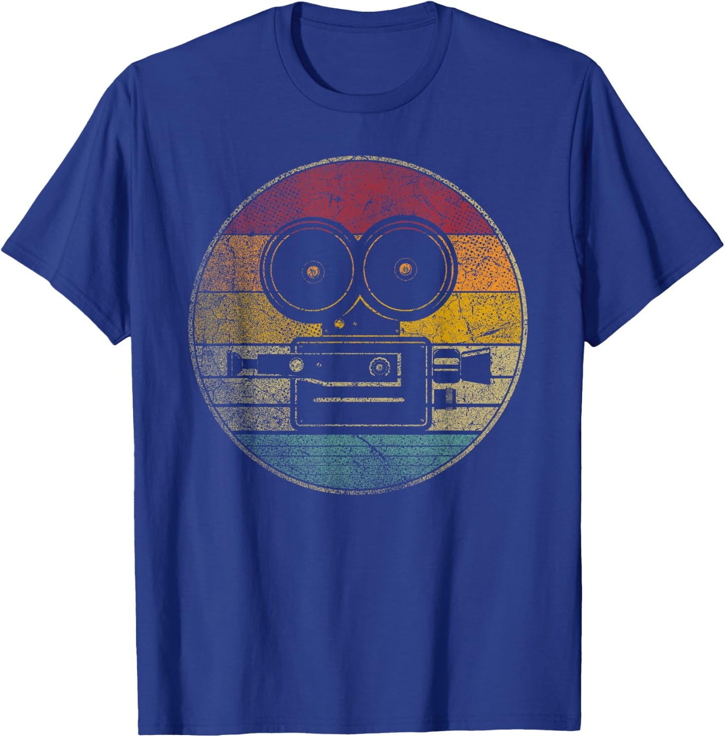 Movies Camera Motion Pictures Cinephile Vintage Retro T-Shirt - T-Shirt | Royal
