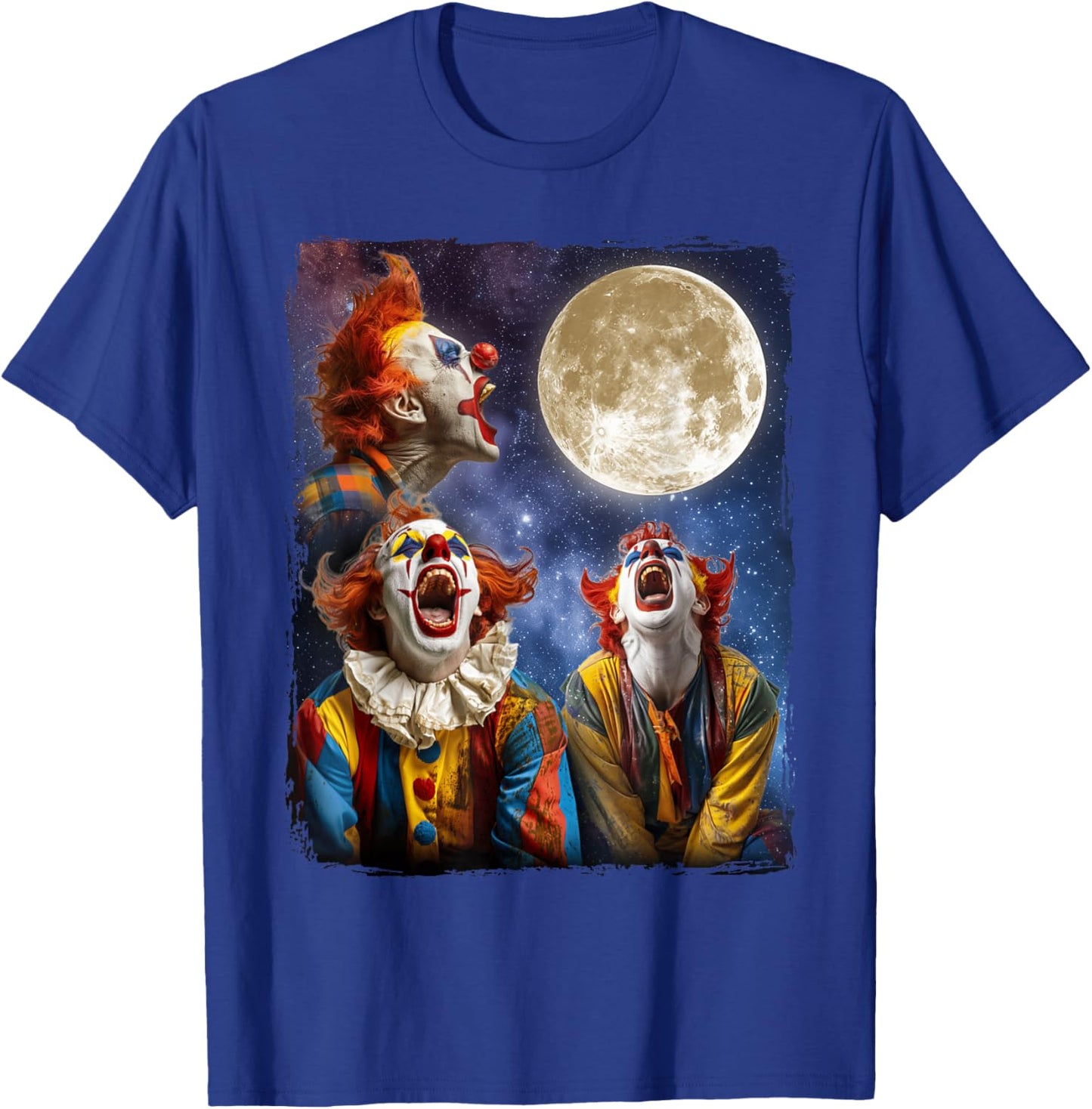 Clowns Howling Moon T-Shirt - T-Shirt | Royal
