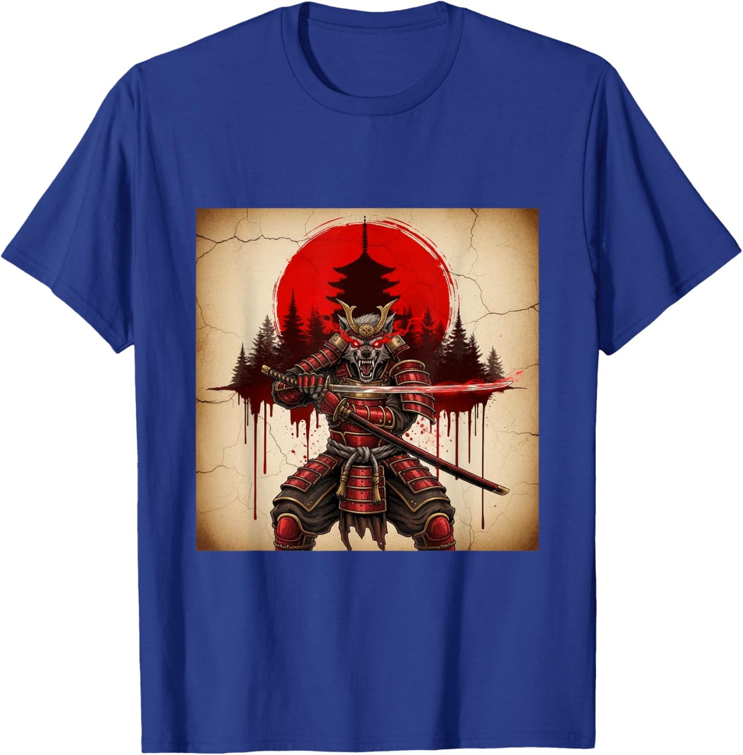 Samurai Werewolf Warrior Dark Japanese Mythology Art T-Shirt - T-Shirt | Royal
