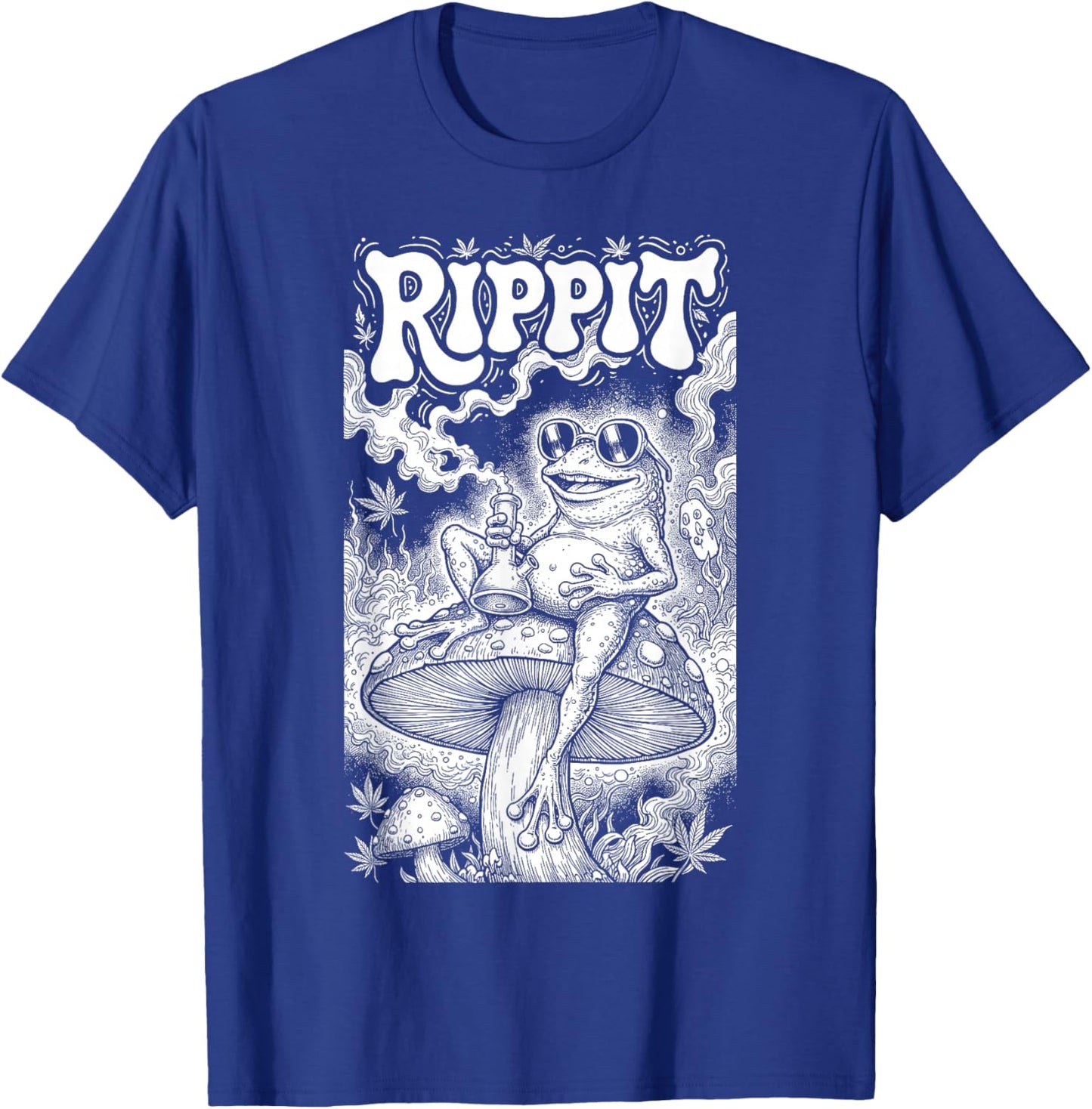 Rippit Stoner Frog Funny Weed Marijuana Pot Smoker 420 T-Shirt - T-Shirt | Royal