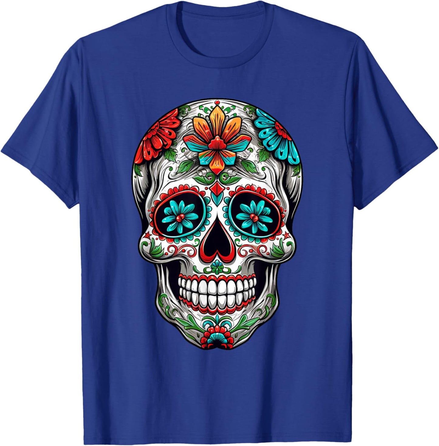 Dia De Los Muertos Costume Halloween Day Of Dead Sugar Skull T-Shirt - T-Shirt | Royal