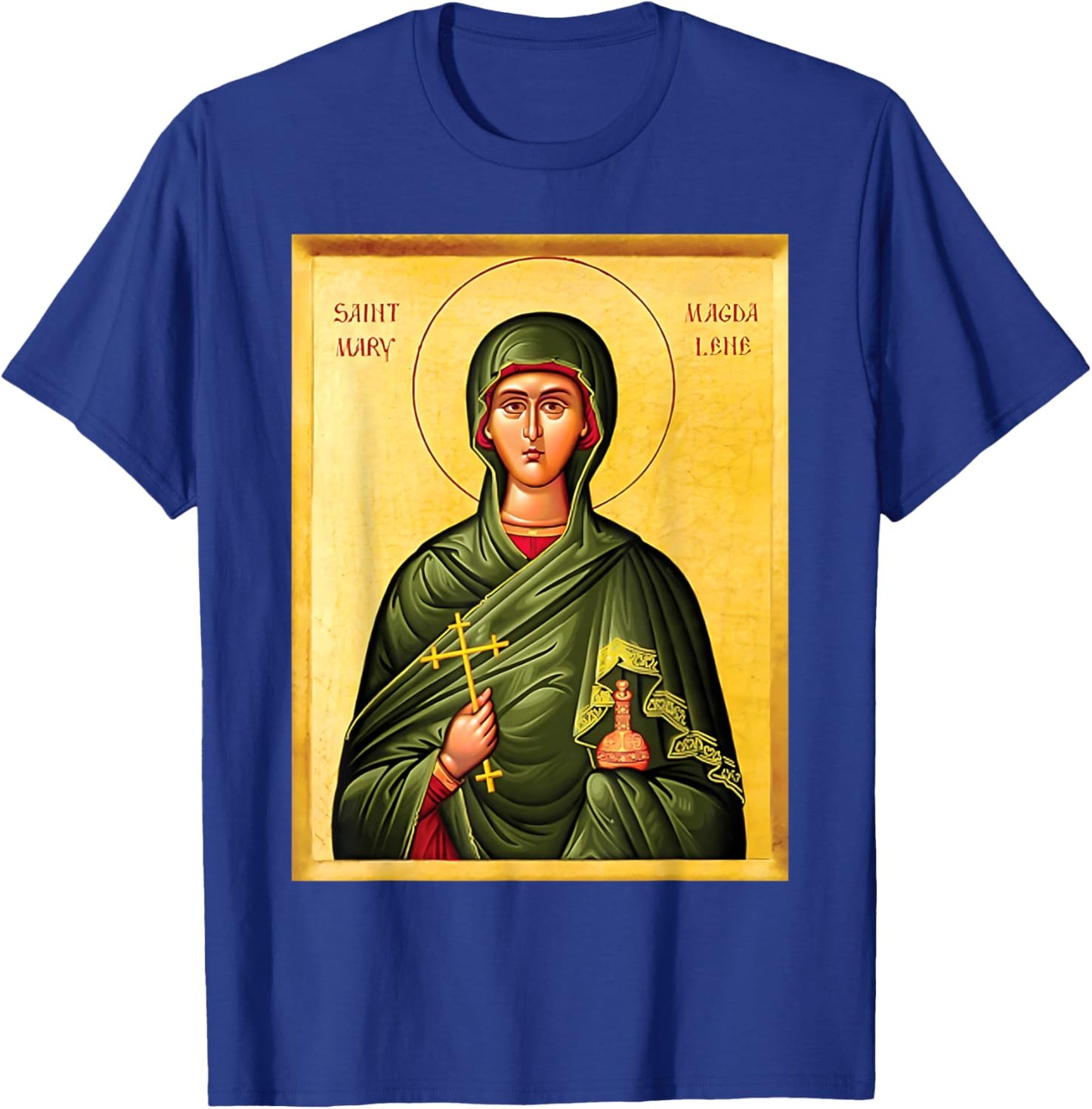 St. Mary Apostle Magdalene Eastern Orthodox Byzantine Art T-Shirt - T-Shirt | Royal