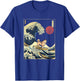 Akita Japanese Kanagawa Wave Funny Surf Dog T-Shirt - T-Shirt | Royal