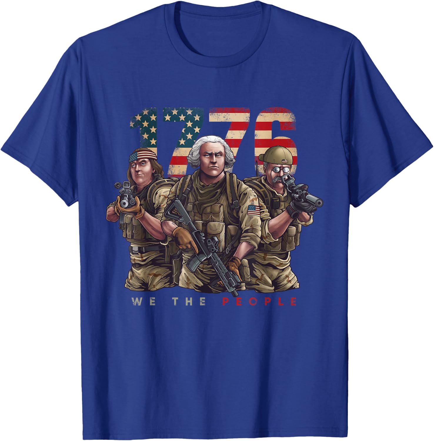 George Washington Ben Franklin Special Operators July 4th T-Shirt - T-Shirt | Royal