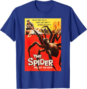 Giant Spider Classic Halloween Monster Poster Horror Movie T-Shirt - T-Shirt | Royal
