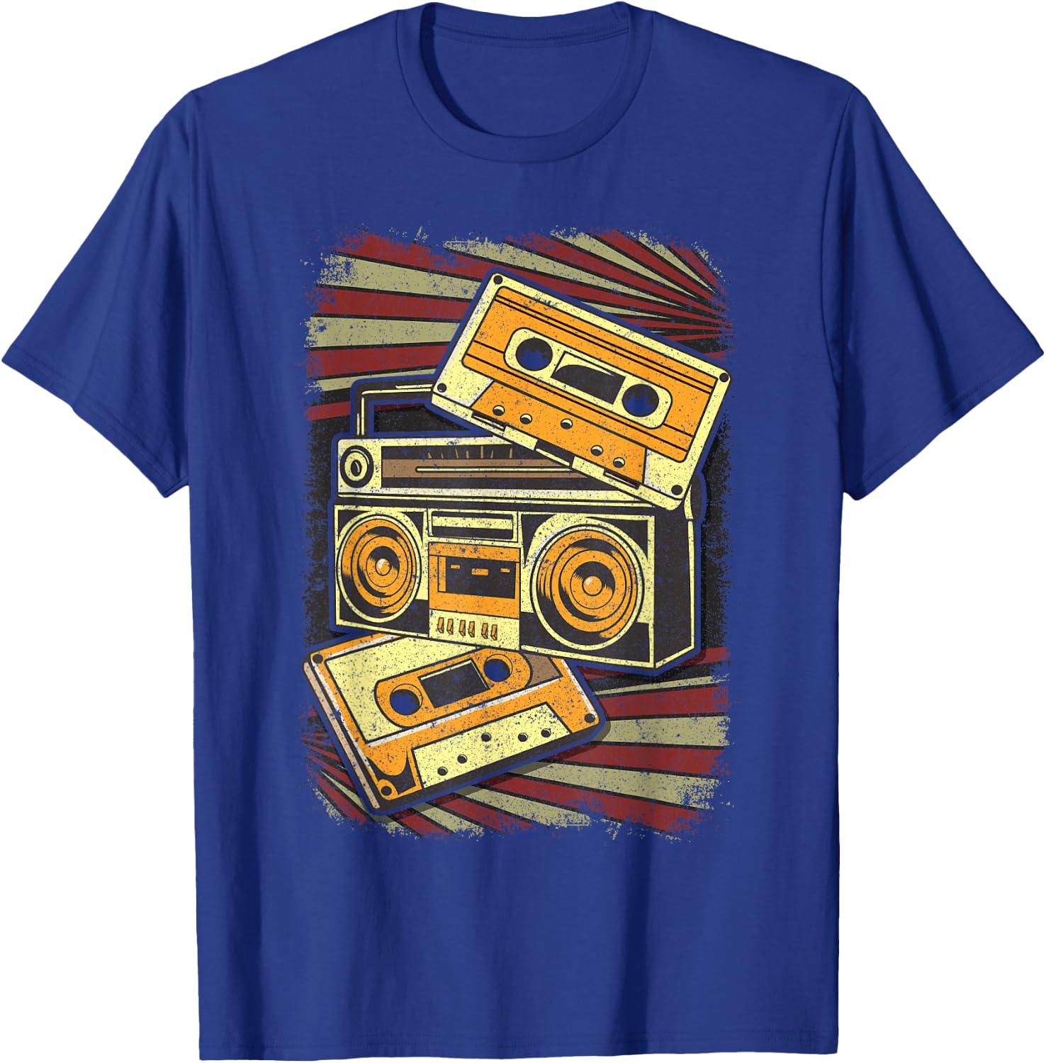 Retro Vintage Boombox 80's Music Old School Radio Boombox T-Shirt - T-Shirt | Royal