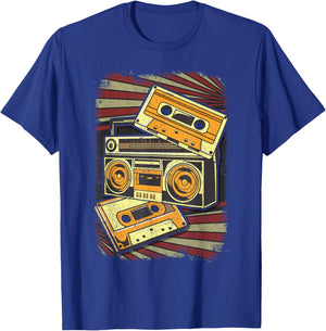 Retro Vintage Boombox 80's Music Old School Radio Boombox T-Shirt - T-Shirt | Royal