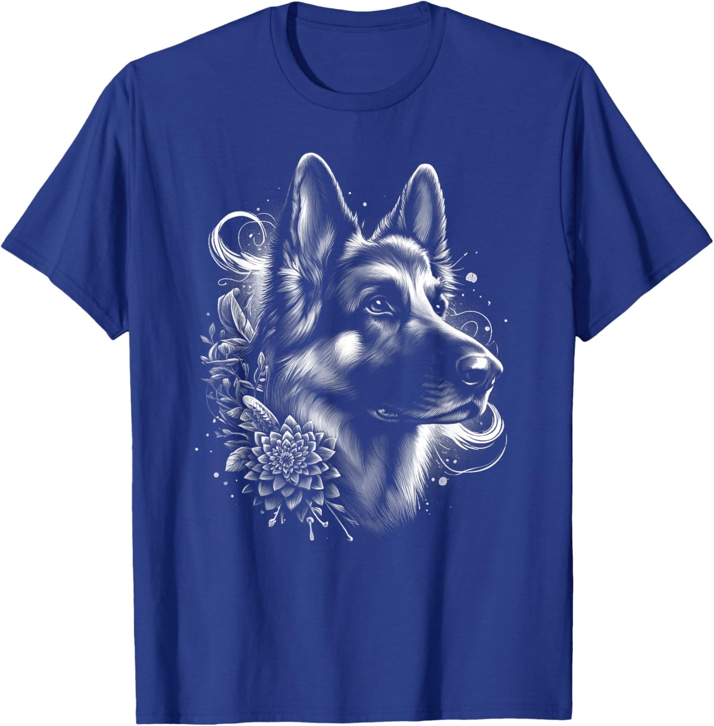 Cool German Shepherd as an Ornate Portrait T-Shirt - T-Shirt | Royal
