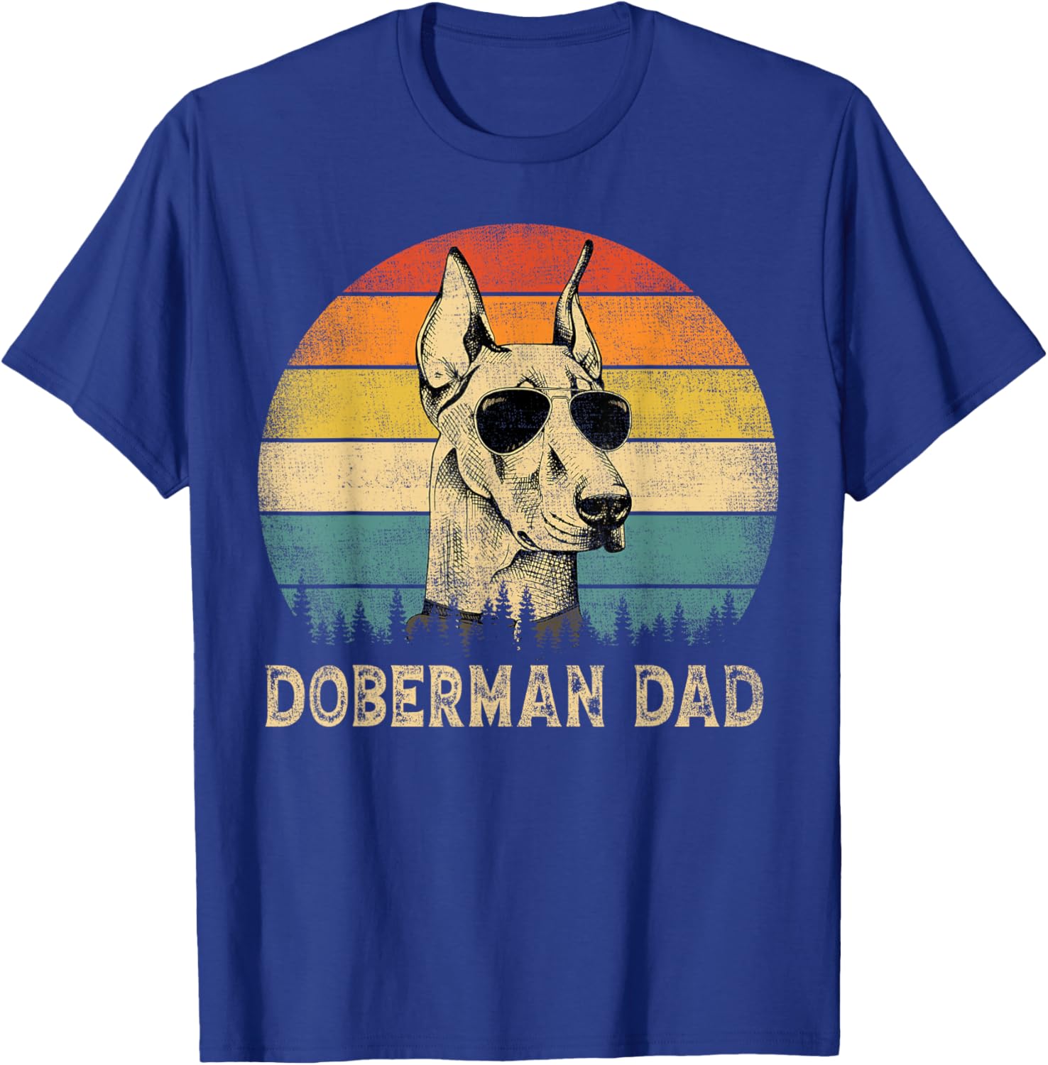 Vintage Doberman Dad Dog Lovers Father's Day T-Shirt - T-Shirt | Royal