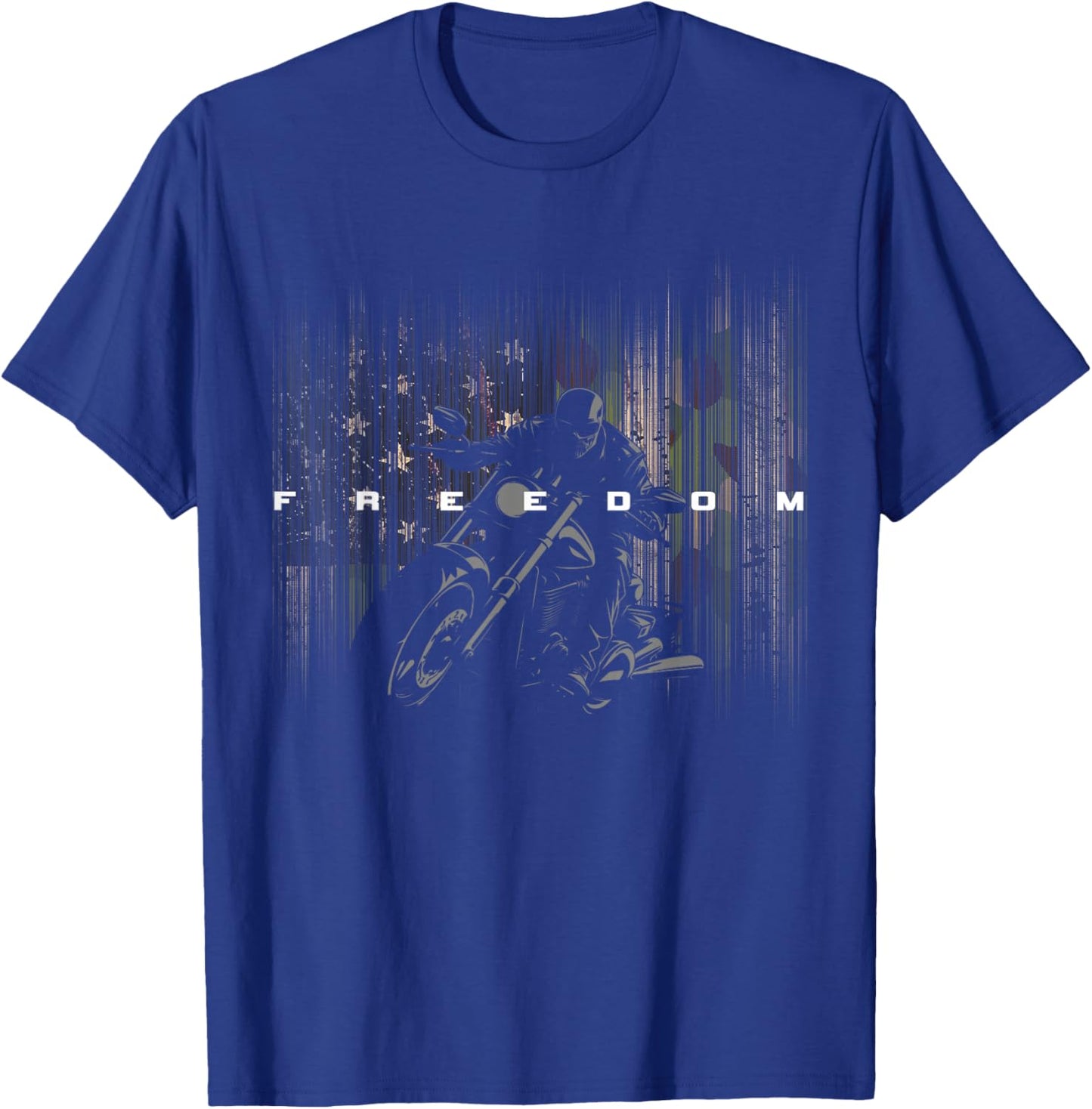 American Flag Camouflage Motorcycle T-Shirt - T-Shirt | Royal