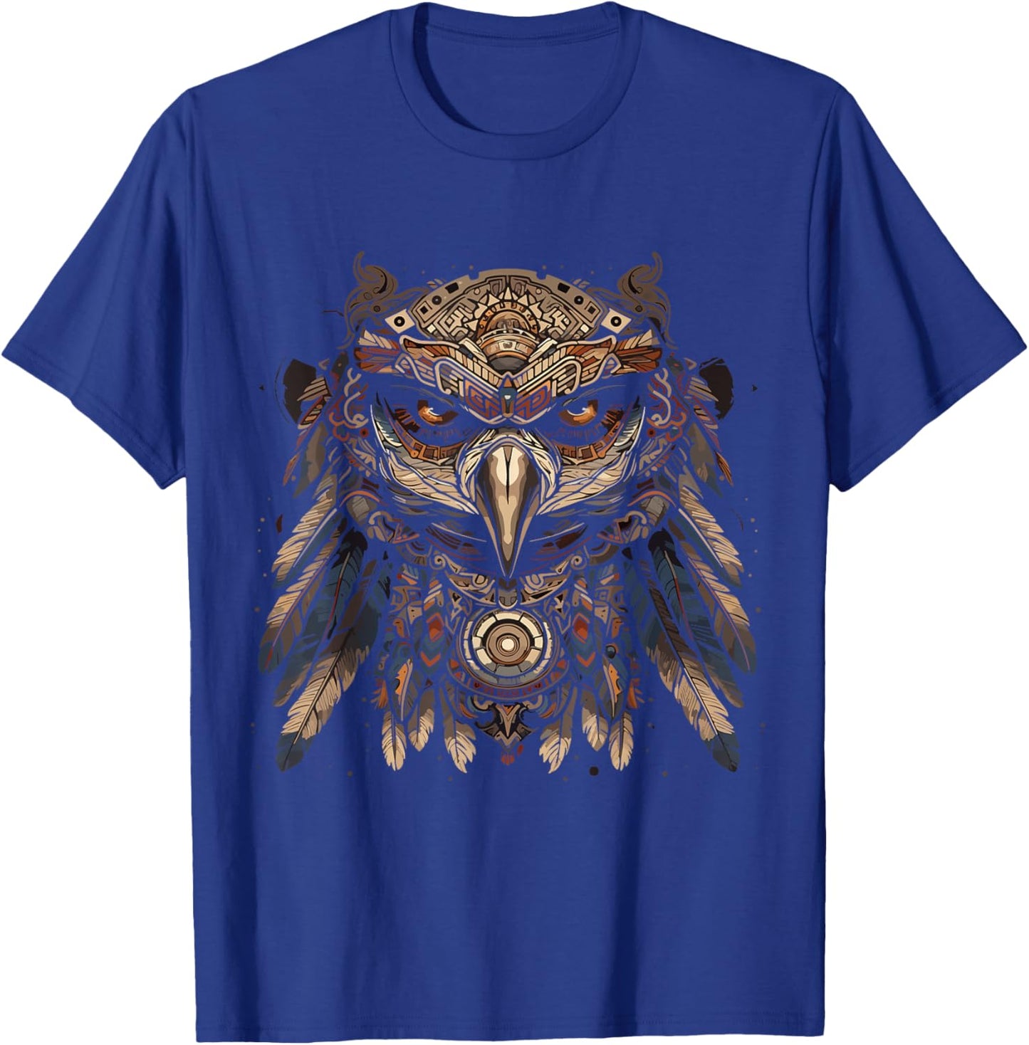 Aztec Eagle Head Calabera Azteca Aztec Inca Maya Culture Art T-Shirt - T-Shirt | Royal