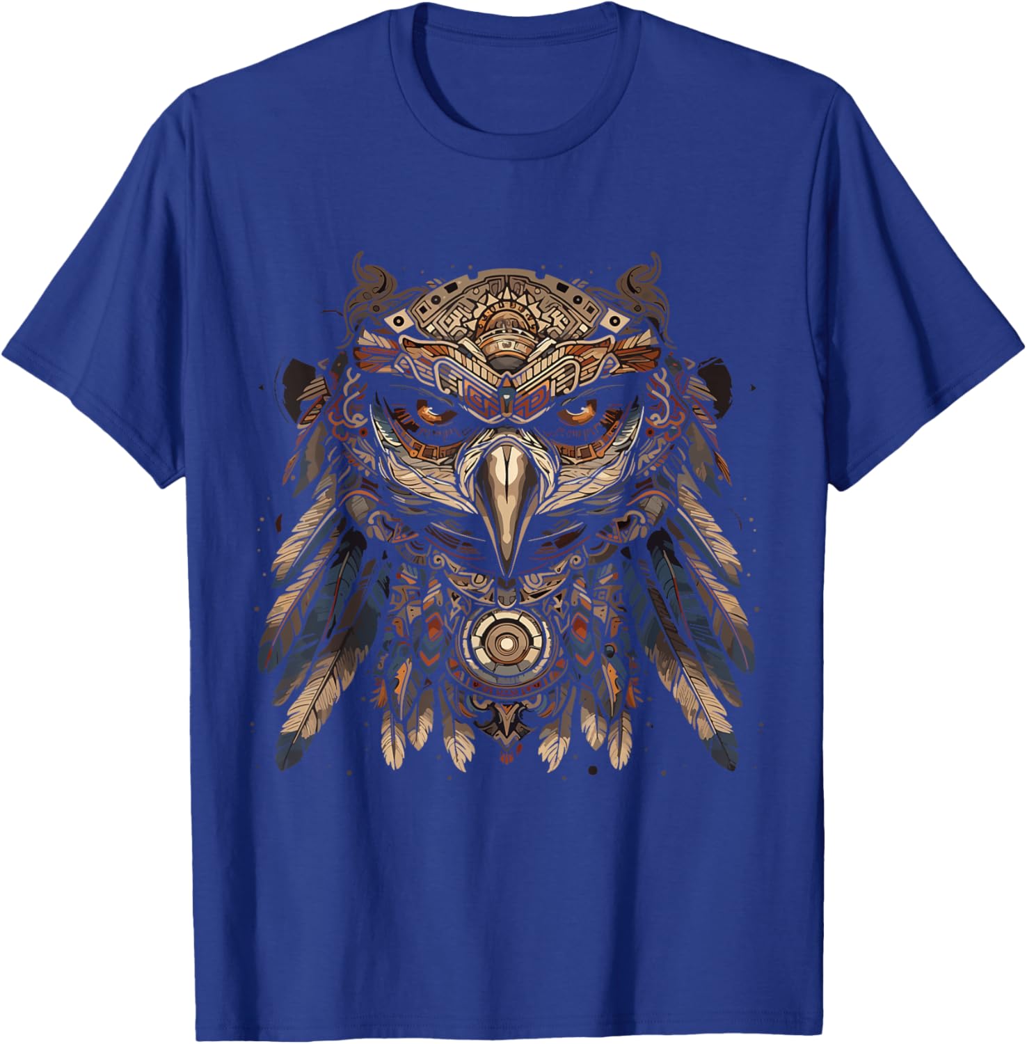 Aztec Eagle Head Calabera Azteca Aztec Inca Maya Culture Art T-Shirt - T-Shirt | Royal