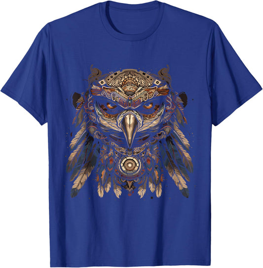 Aztec Eagle Head Calabera Azteca Aztec Inca Maya Culture Art T-Shirt - T-Shirt | Royal