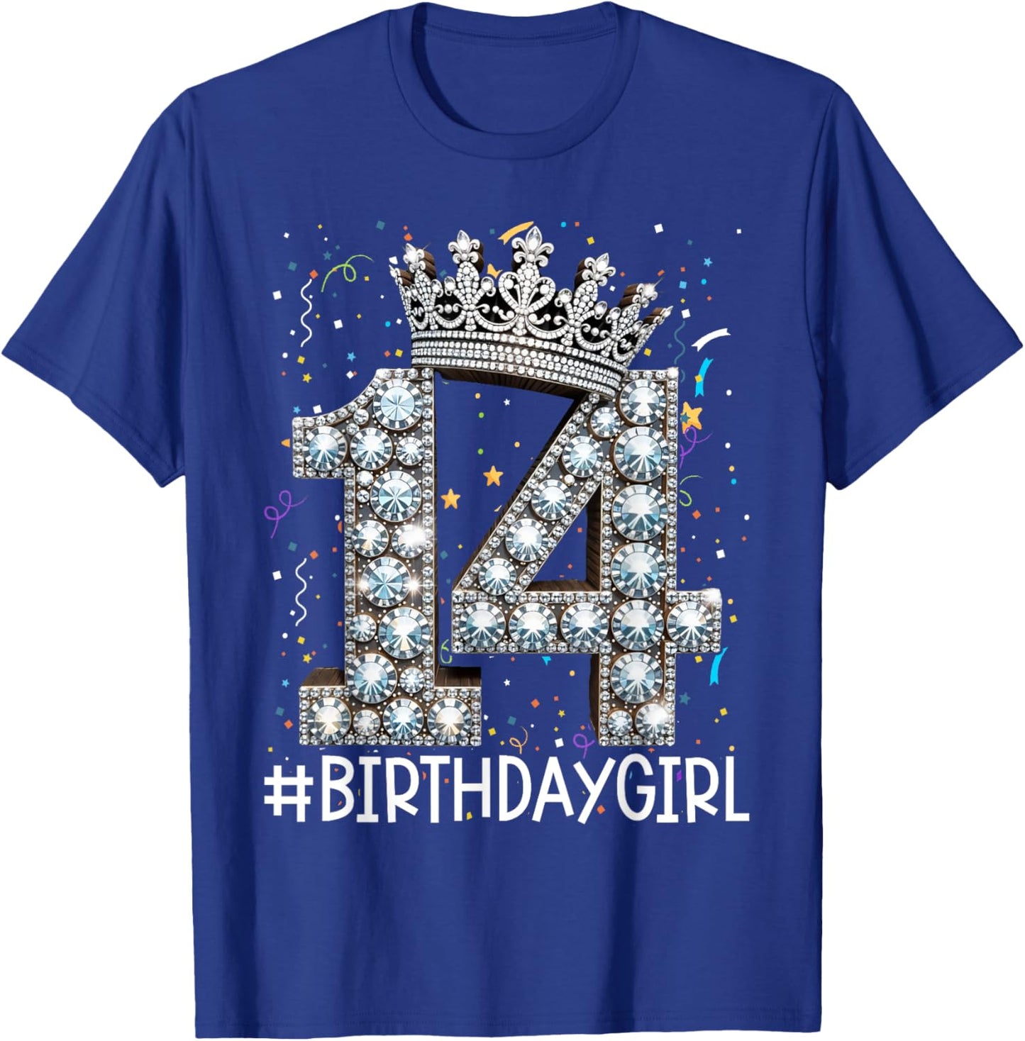 14 BirthdayGirl 14 Years Old Happy 14th Birthday Girl T-Shirt - T-Shirt | Royal