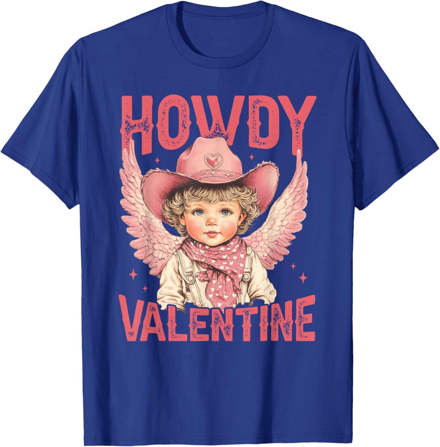 Cowboy Cupid Tight Hearts Love Western Howdy Valentine T-Shirt - T-Shirt | Royal