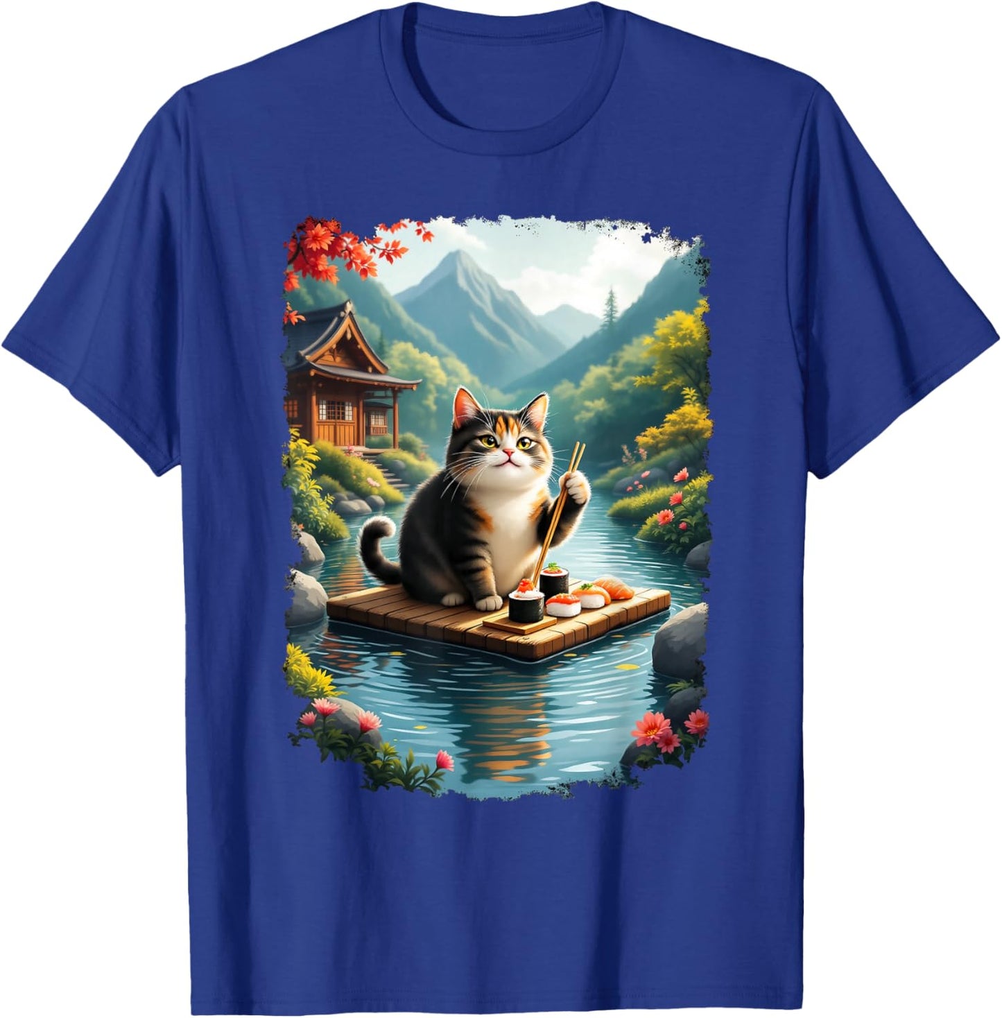 Kawaii Cat Lover Japanese Cats Owner Sushi Anime Otaku T-Shirt - T-Shirt | Royal