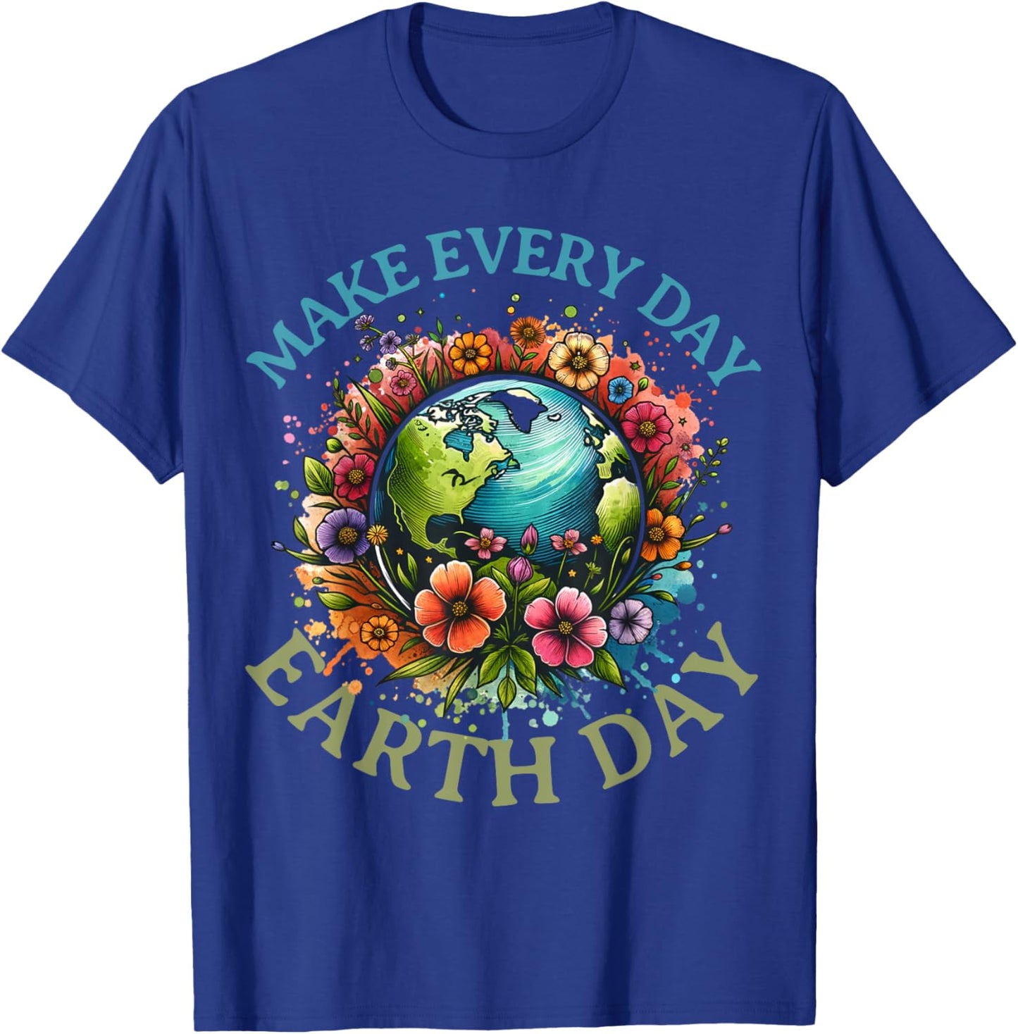 Earth Day Every Day Groovy Retro 70s Earth Day for Kids T-Shirt - T-Shirt | Royal