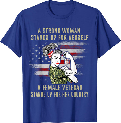 A Strong Woman Stands Up For Herself A Female Veteran Proud
