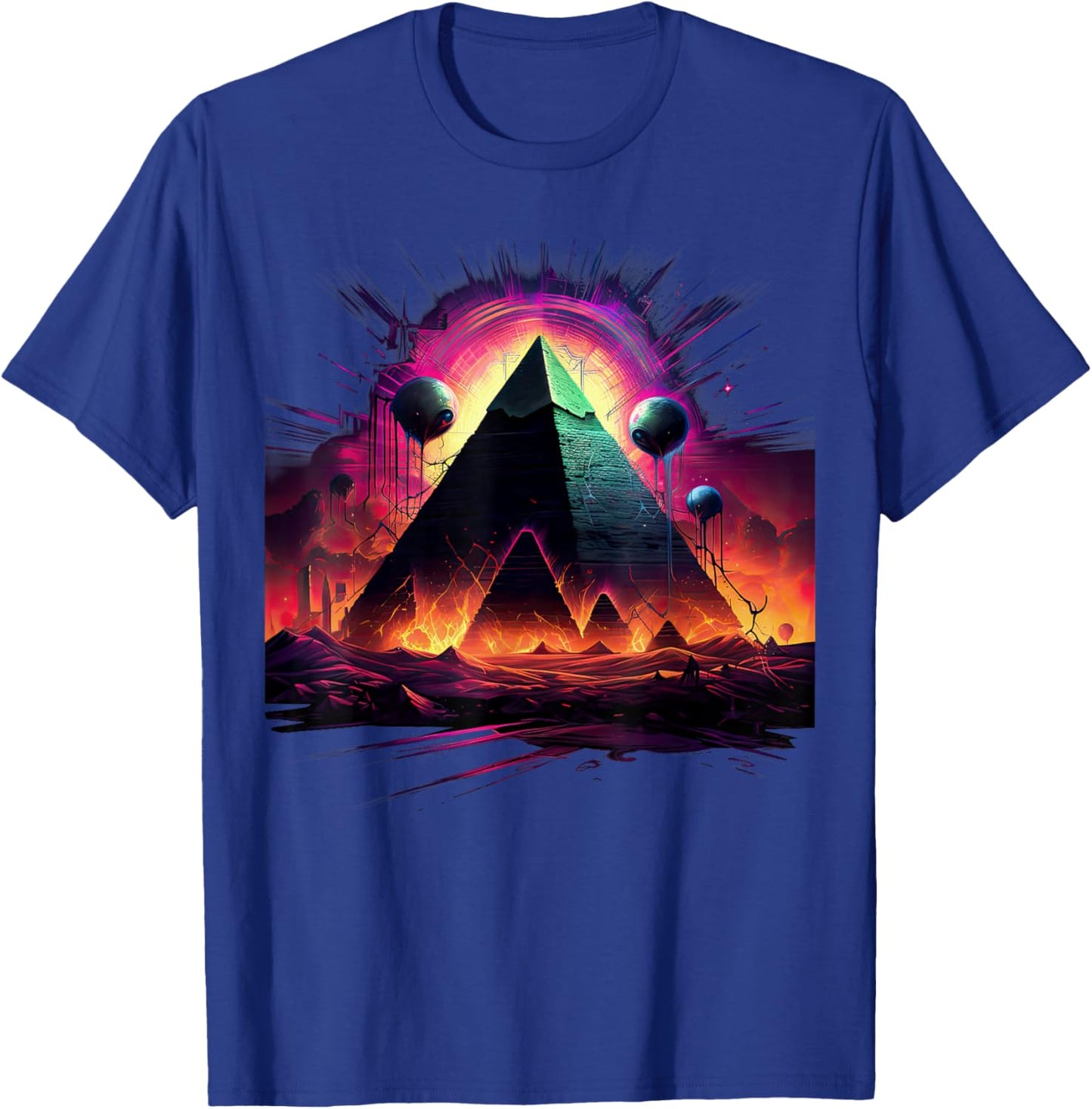 Aliens UFO Egyptian Pyramids | Science Fiction Alien T-Shirt - T-Shirt | Royal