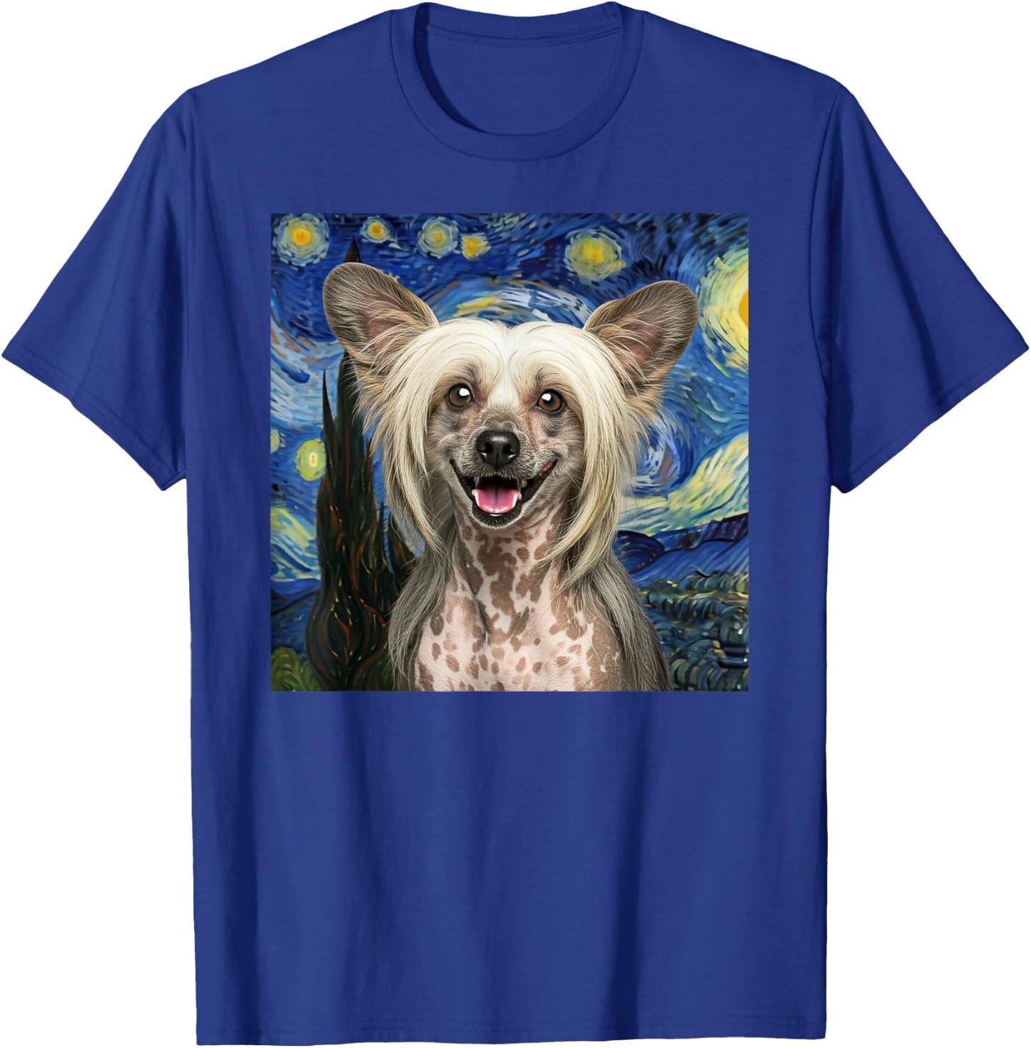 Chinese Crested Starry Night Dog Lover Gift Men Women Kids T-Shirt - T-Shirt | Royal