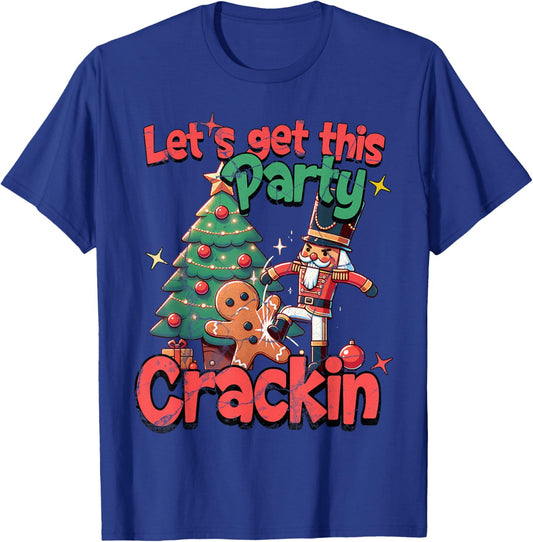 Let's Get This Party Crackin' Nutcracker Gingerbread Pajamas T-Shirt - T-Shirt | Royal