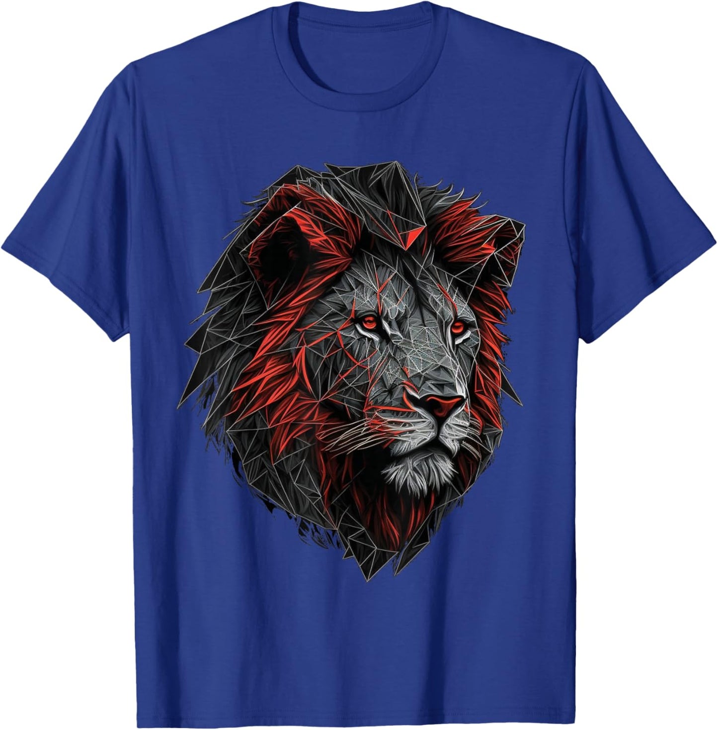 Lion Animal Print Art Polygon Lion T-Shirt - T-Shirt | Royal