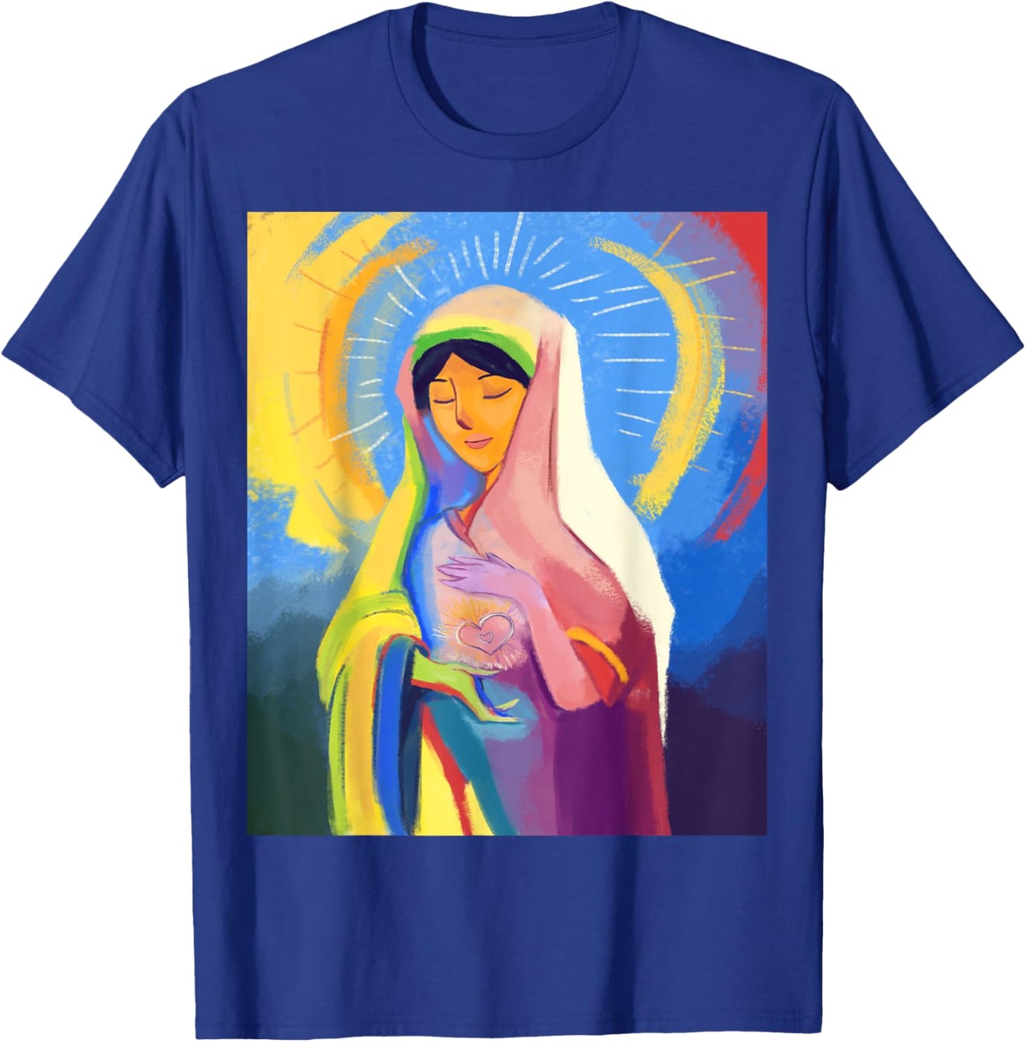Our Blessed Mother Mary Mother Of Jesus Pro Life Catholic T-Shirt - T-Shirt | Royal