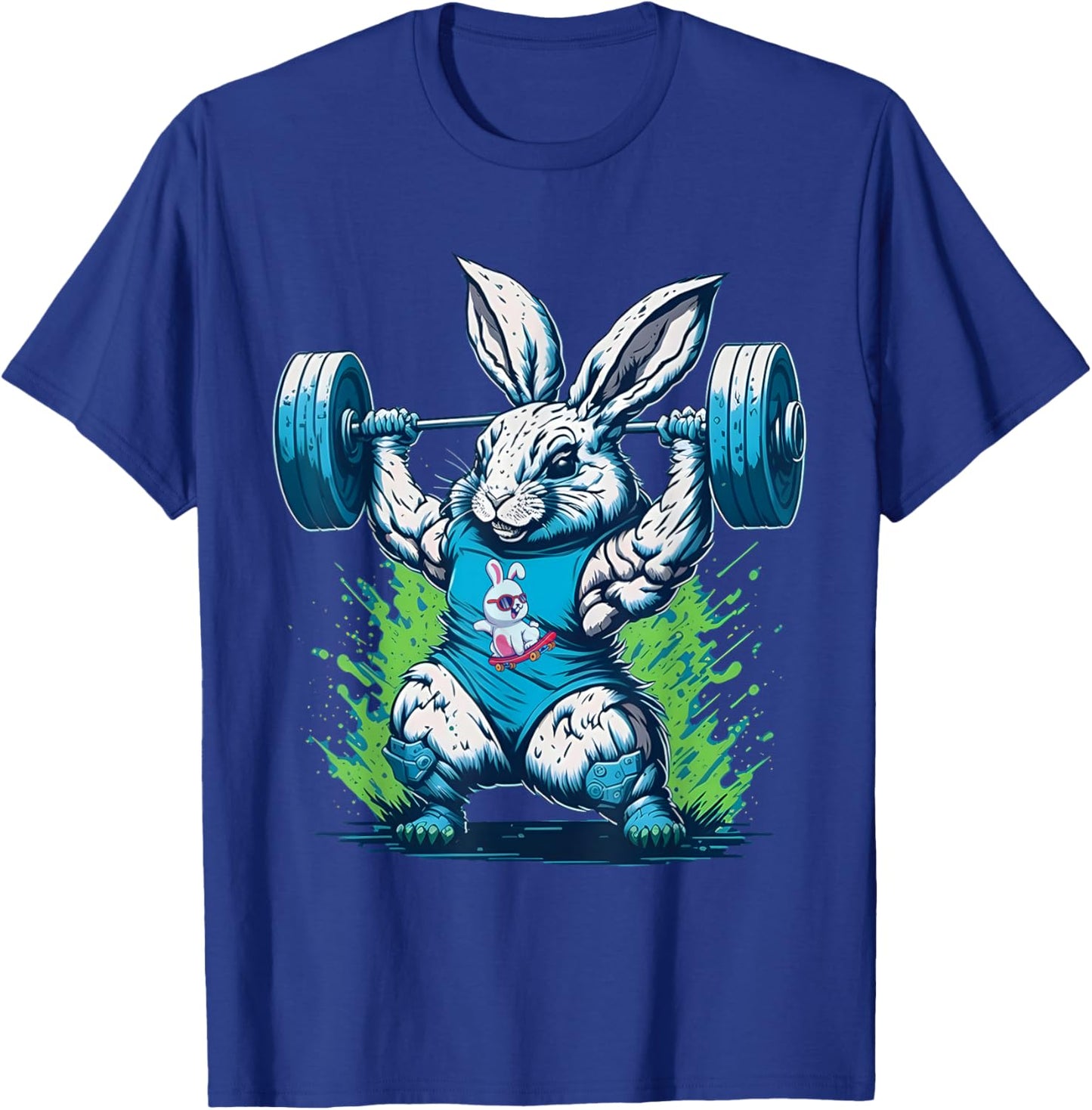Bunny Lifting Weights Gym Rabbit Fitness Weightlifting T-Shirt - T-Shirt | Royal