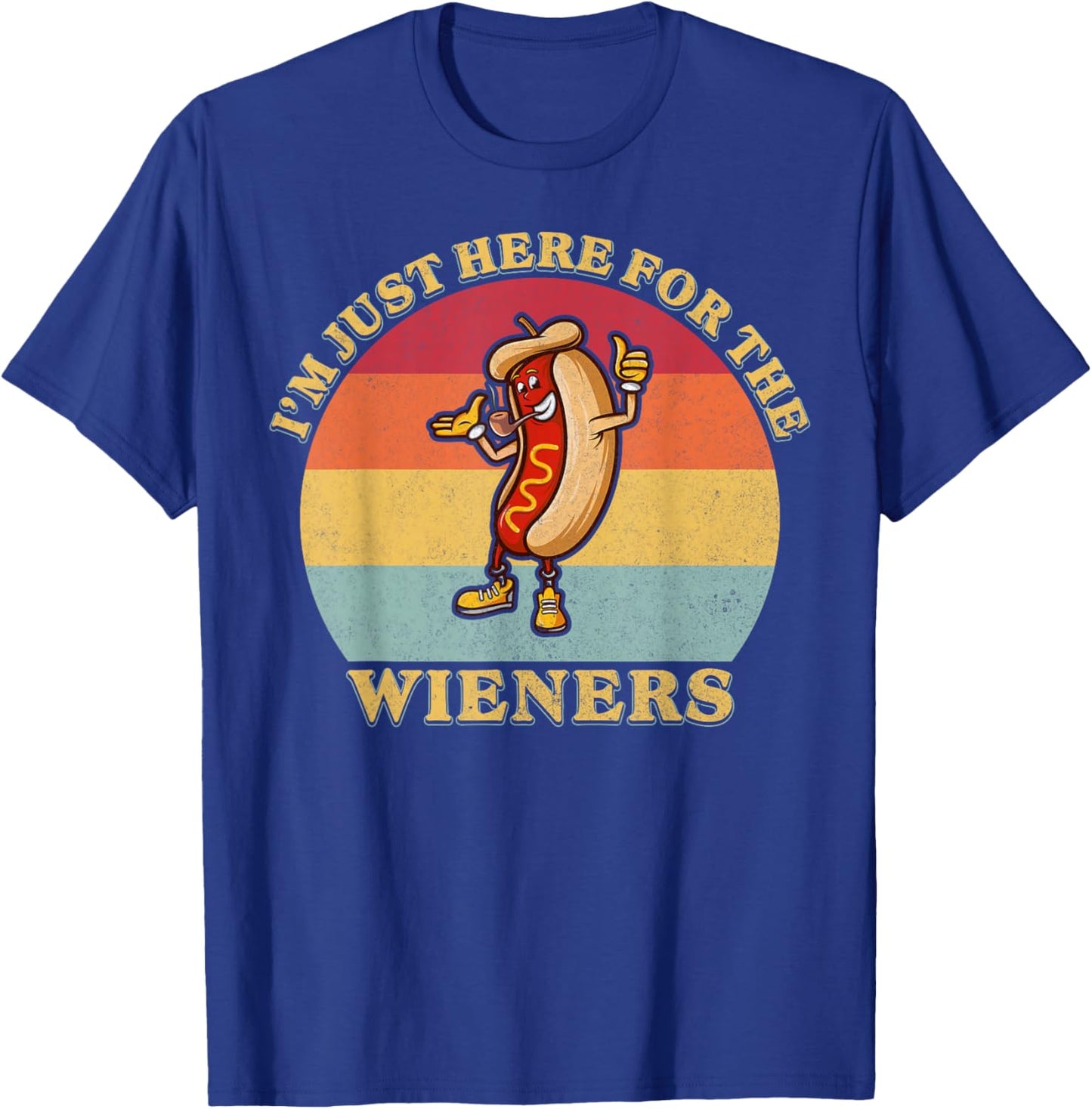 Im Just Here for The Weiners 4th of July Funny Hot Dog Gifts T-Shirt - T-Shirt | Royal