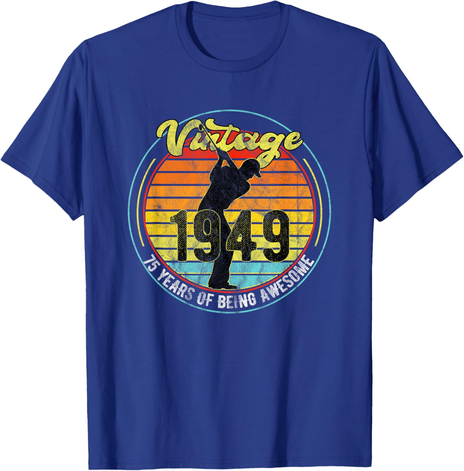 75 Year Old Gifts Vintage Golf Golfer 1949 75th Birthday T-Shirt - T-Shirt | Royal