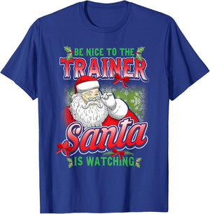 Christmas Personal Trainer Gym Workout Exercise Santa Claus T-Shirt - T-Shirt | Royal
