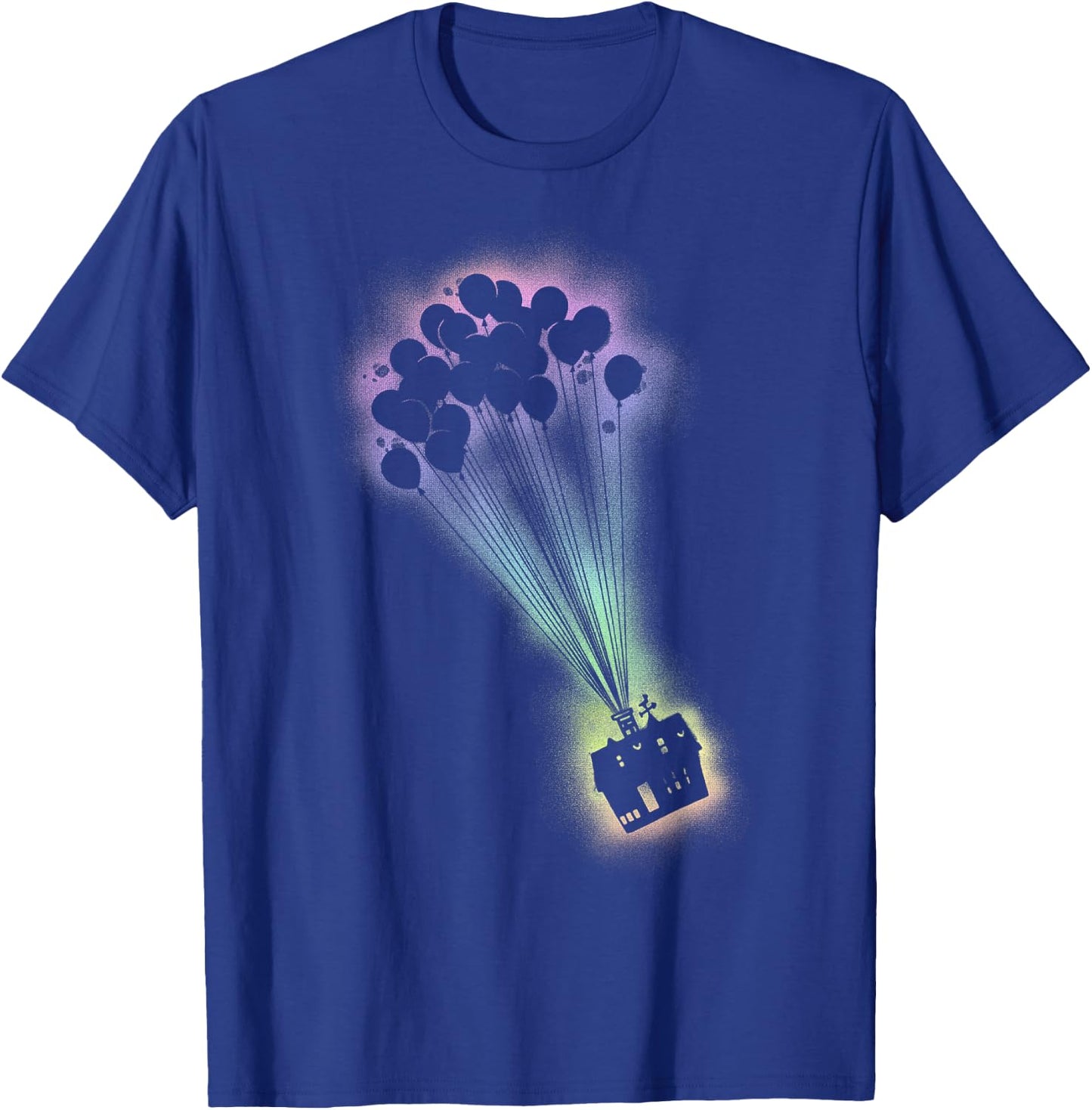 Disney Pixar Up Spray Paint Stencil House Graphic T-Shirt - T-Shirt | Royal