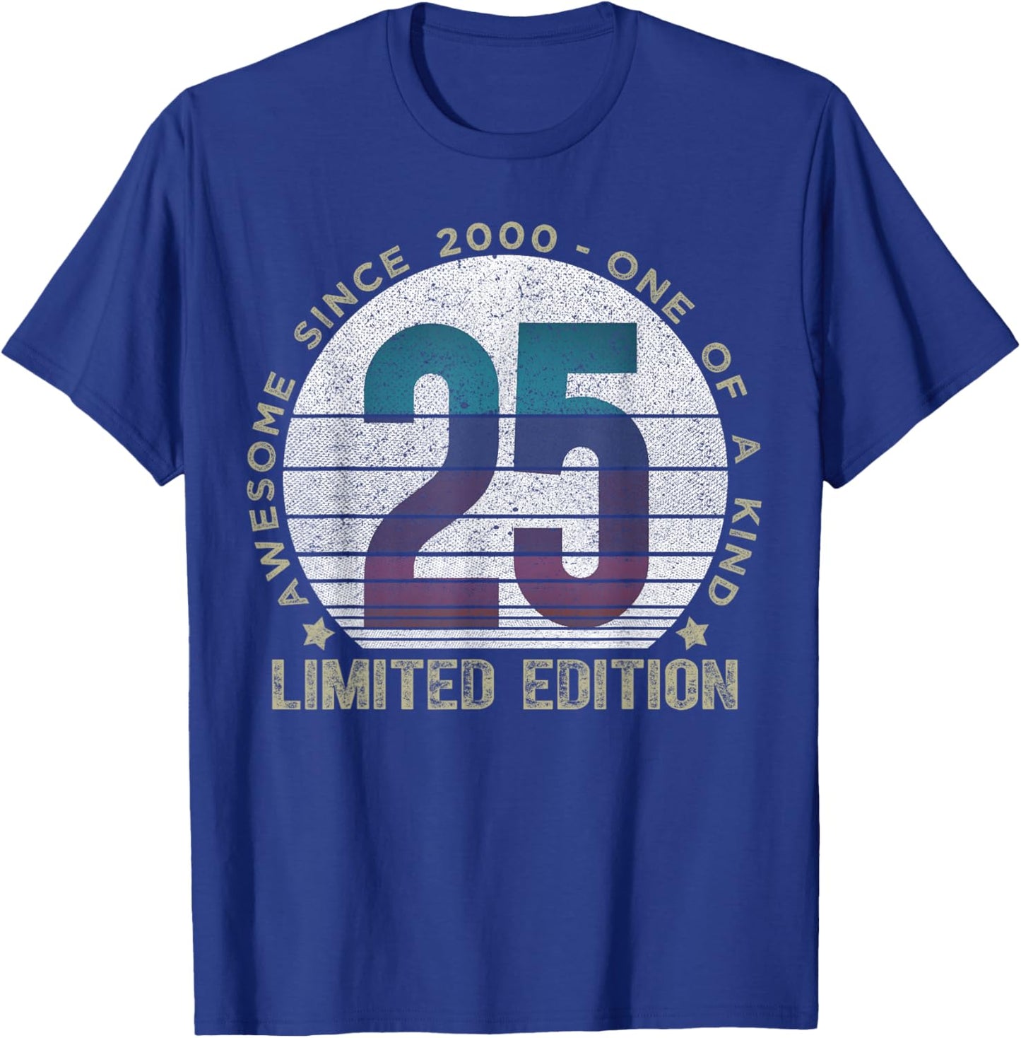 25 Year Old Gifts Vintage 2000 Limited Edition 25th Birthday T-Shirt - T-Shirt | Royal
