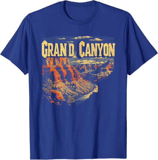 Grand Canyon - US National Park Vintage Men Women Kids Retro T-Shirt - T-Shirt | Royal