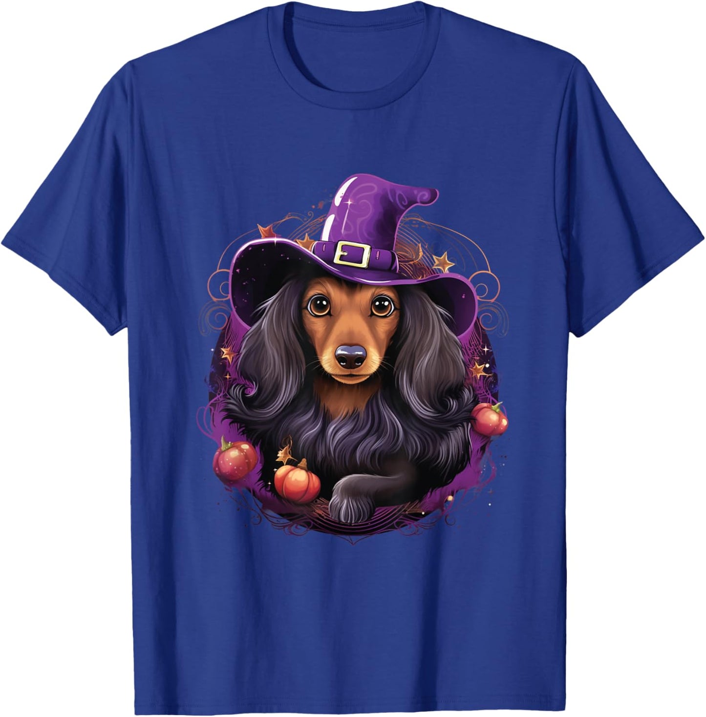 Cute Witch Funny Dachshund Halloween Costume Dog Lover Women Kids T-Shirt - T-Shirt | Royal
