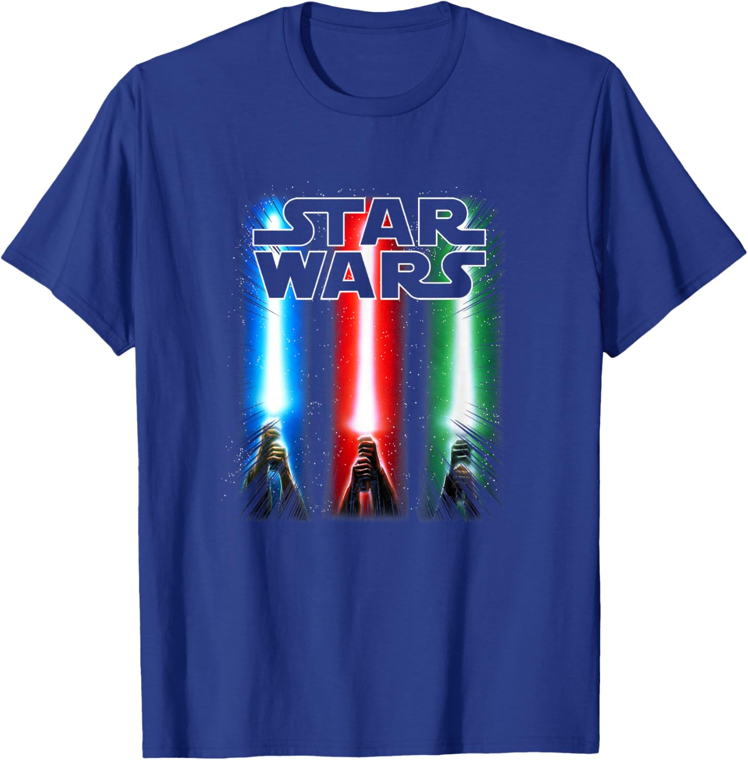 Star Wars Classic Red Blue Green Lightsaber Salute T-Shirt - T-Shirt | Royal