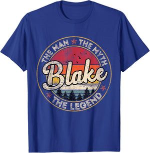 Blake The Man The Myth The Legend Personalized Name T-Shirt - T-Shirt | Royal