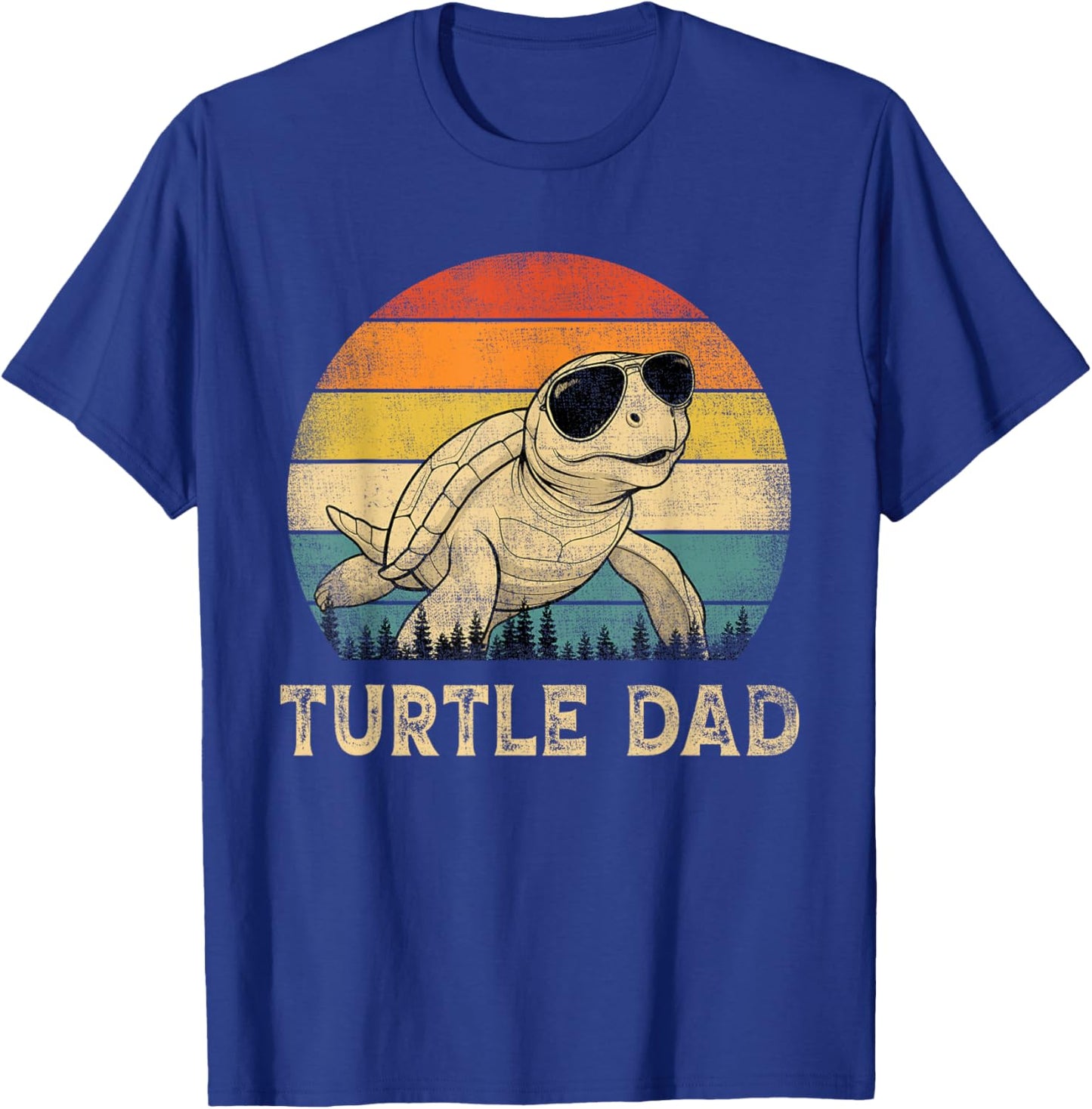 Vintage Turtle Dad Turtle Lovers Daddy Father's Day T-Shirt - T-Shirt | Royal