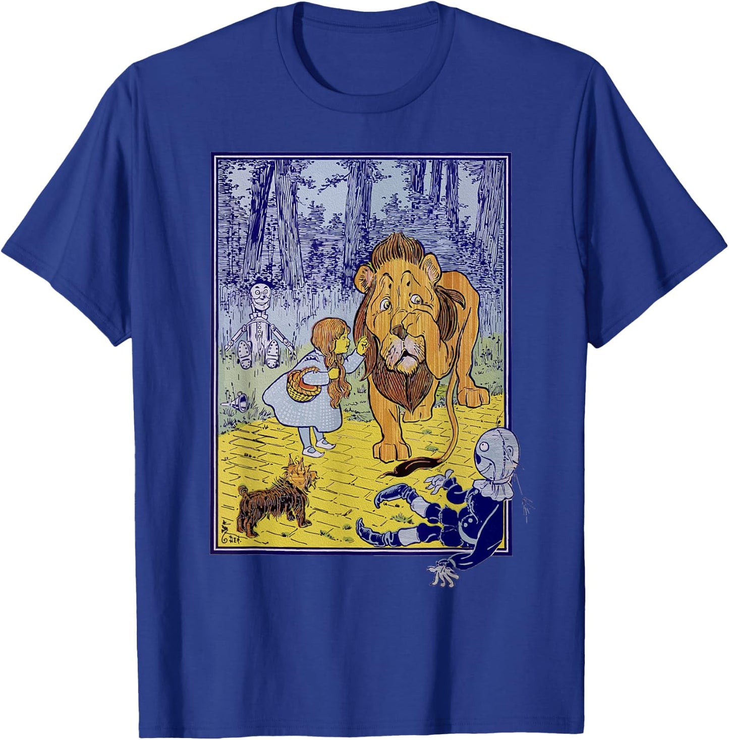 Vintage Wizard of Oz Lion Scarecrow Tin Man Dorothy Toto T-Shirt - T-Shirt | Royal