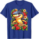 Shark Strawberries and Flowers Graphic Cute Shark T-Shirt - T-Shirt | Royal