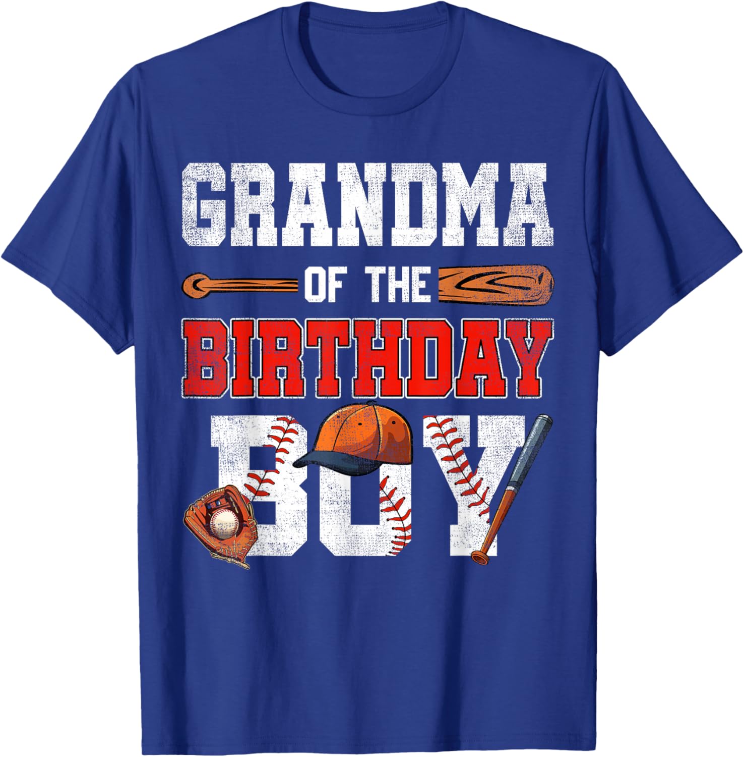 Grandma Of The Birthday Boy Baseball Bday Family T-Shirt - T-Shirt | Royal