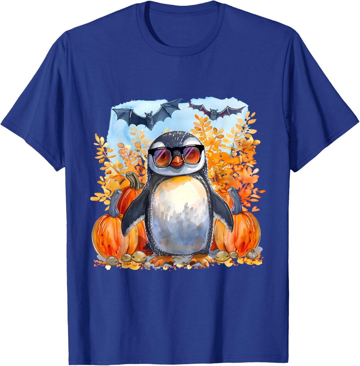 Cute Halloween Costume Penguin Bat Pumpkin Trick Or Treat T-Shirt - T-Shirt | Royal