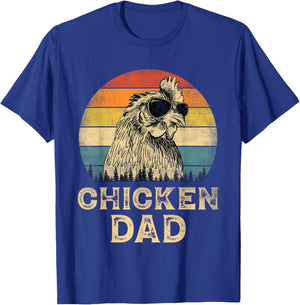 Vintage Chicken Dad Chicken Lovers Daddy Father's Day T-Shirt - T-Shirt | Royal