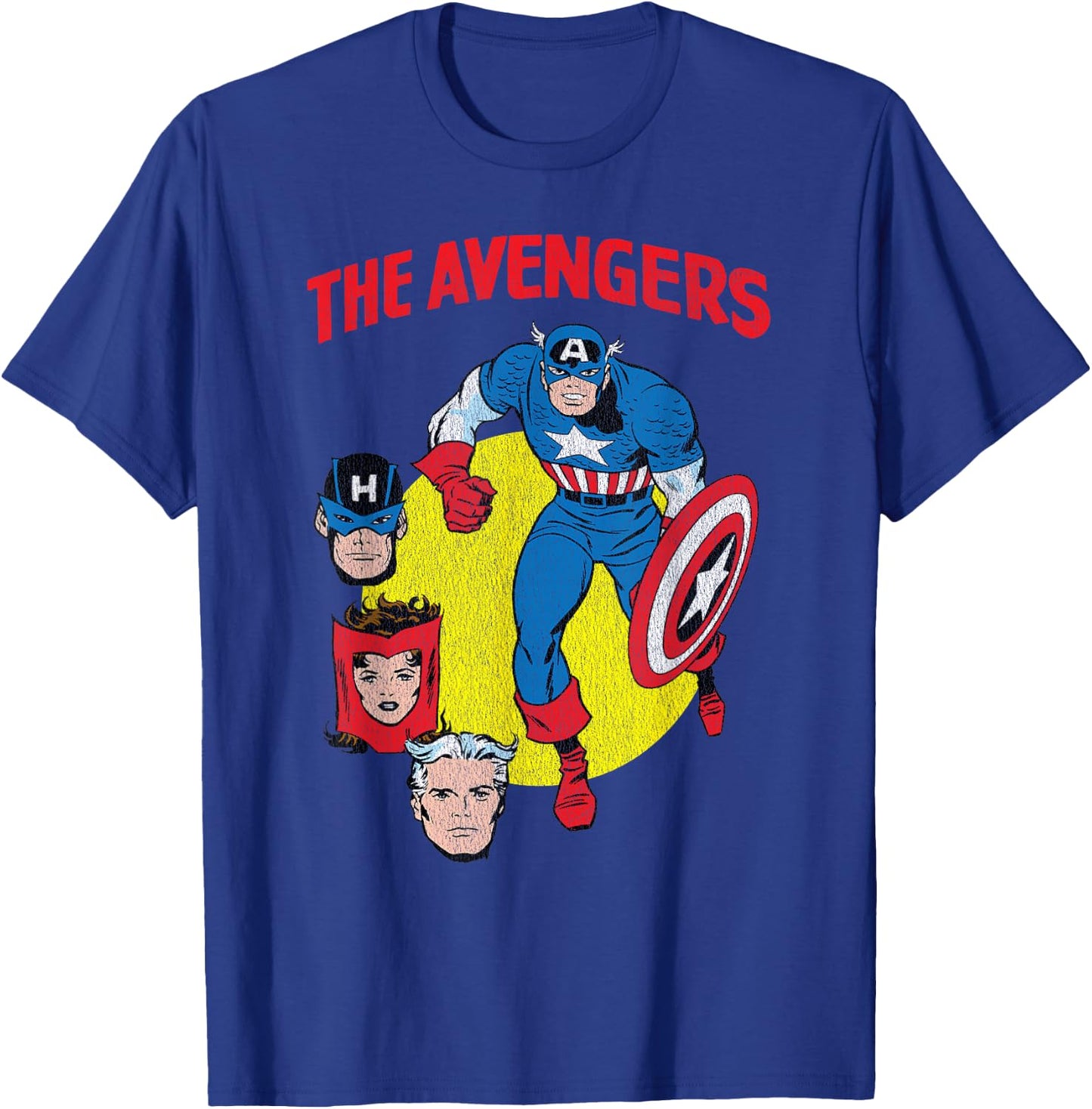 Marvel The Avengers Captain America Retro T-Shirt - T-Shirt | Royal