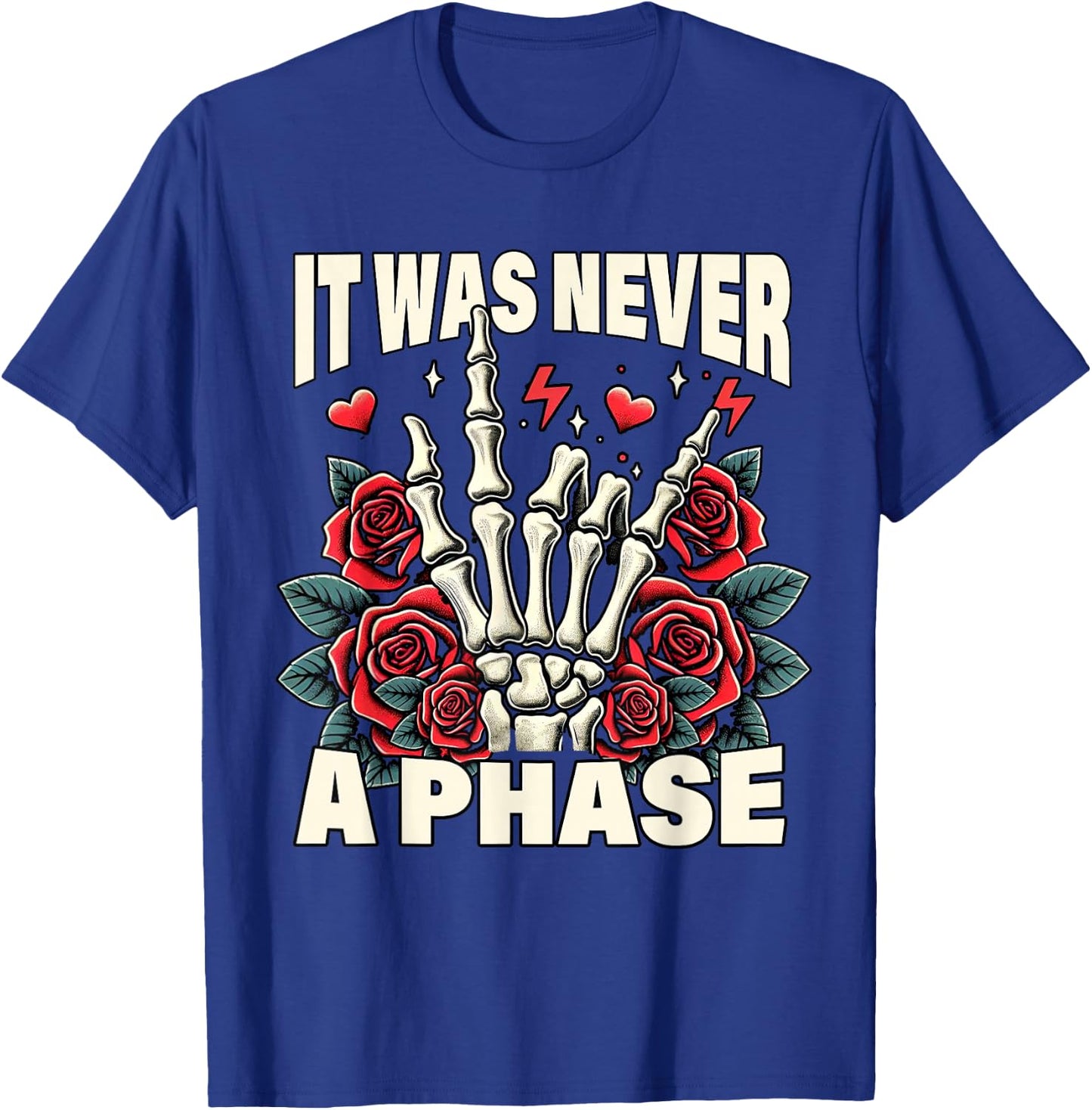 Elder Emo Pop Punk Spirit Music Lover It Was Never A Phase T-Shirt - T-Shirt | Royal