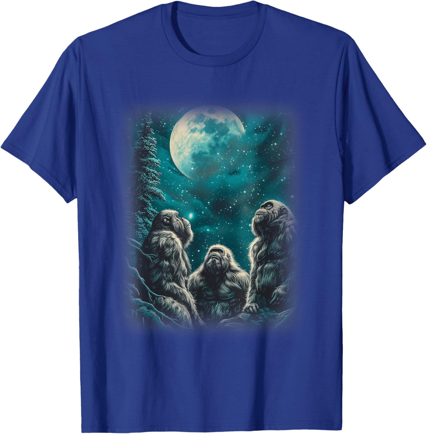 3 Moon Gorilla Shirt, Great Ape Cool Primate Animal Lover T-Shirt - T-Shirt | Royal